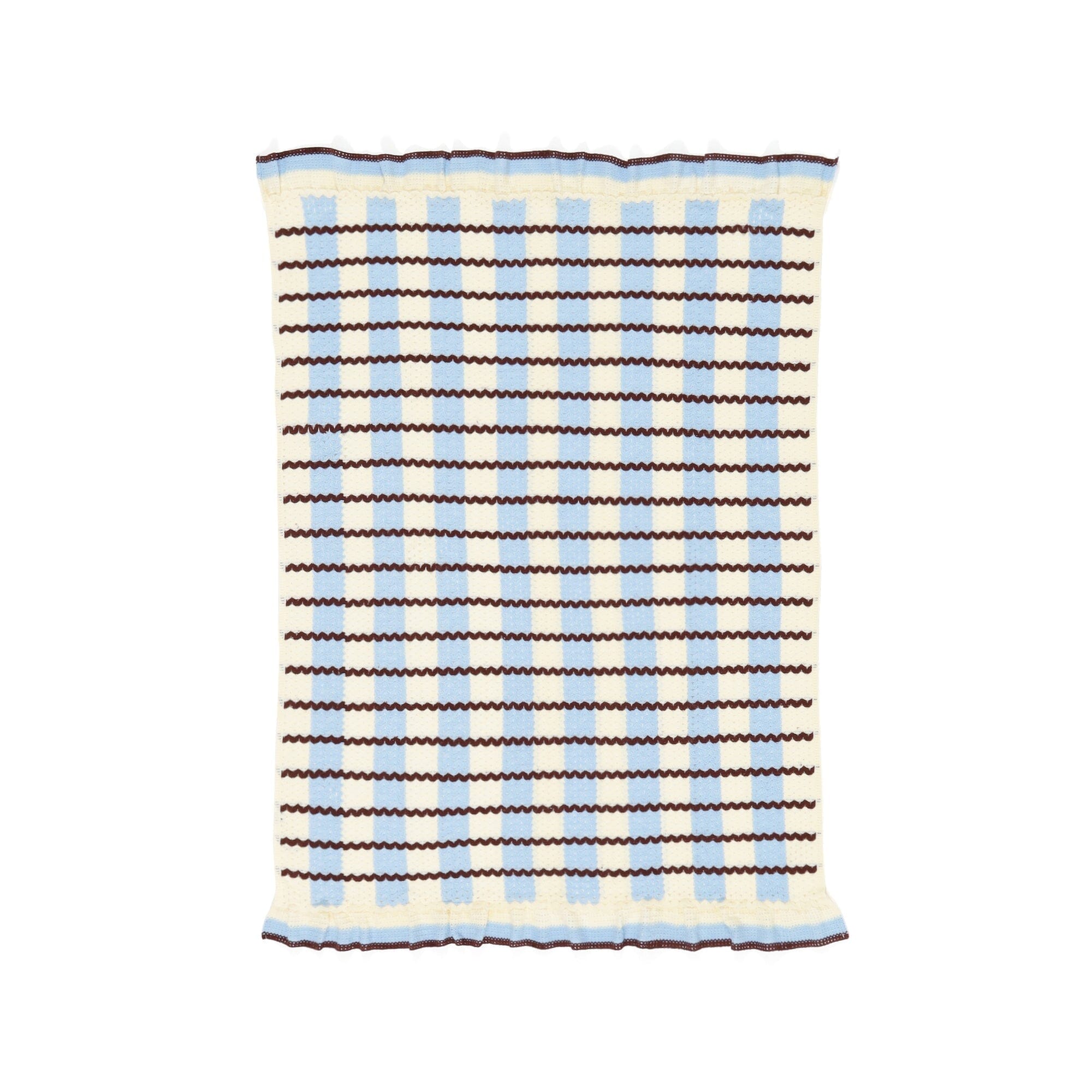 Frill Crochet Throw 1300 X 1000  Blue X Ivory