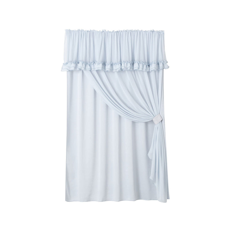 Frill Valance Curtain 1780 x 1000  Light Blue