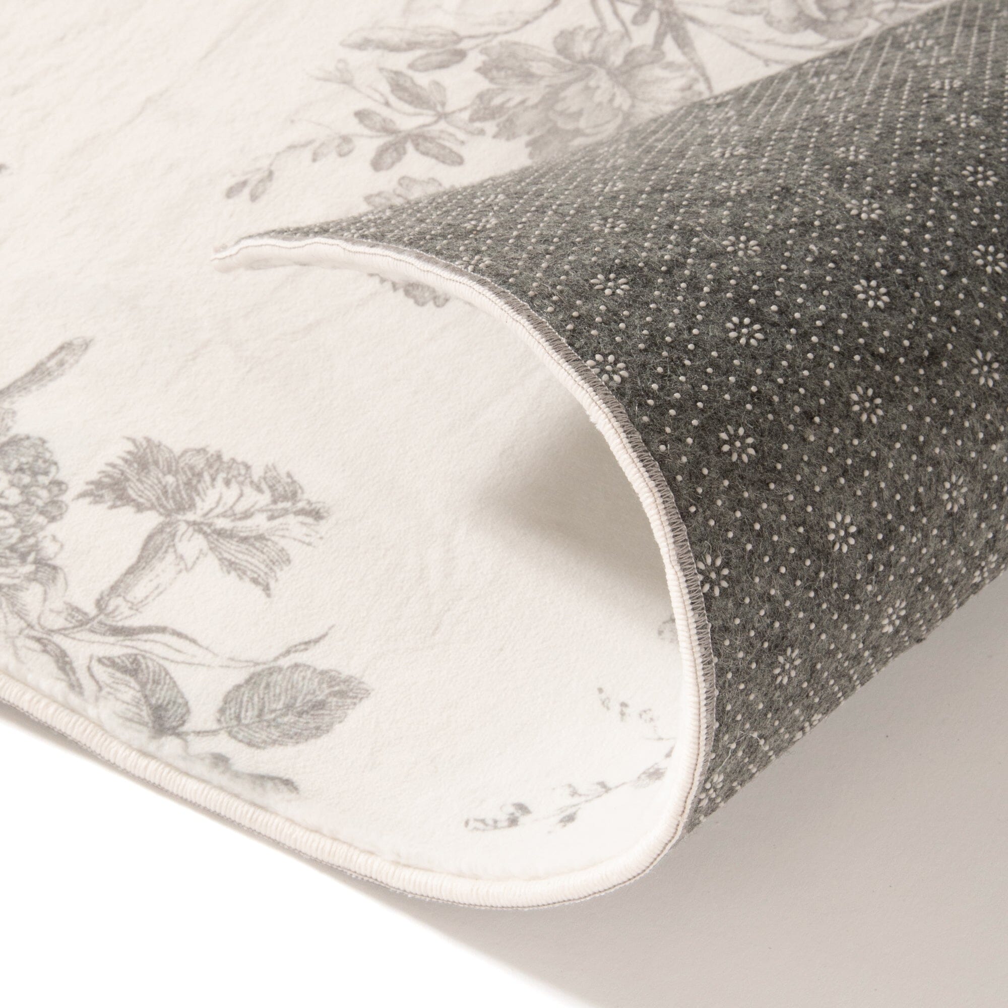 Design Print Rug Classic Flower S W1400×D1000 Light Grey