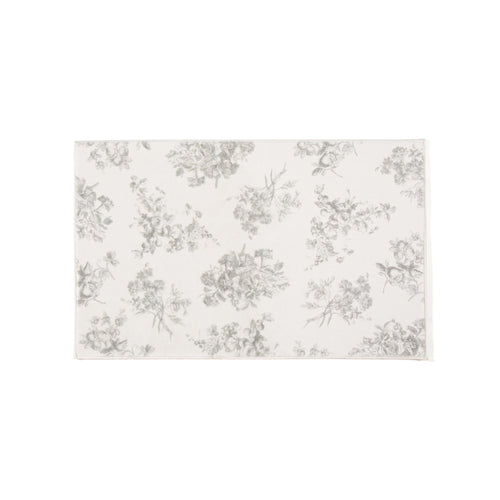 Design Print Mat Classic Flower Light Grey