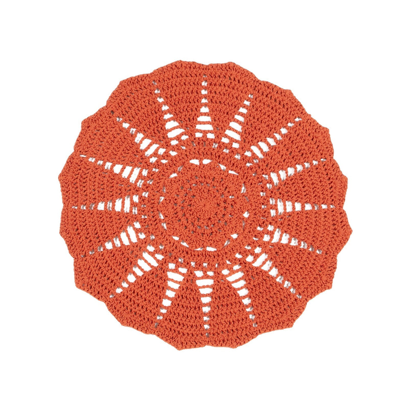 Flower Crochet Rug φ1000 Orange