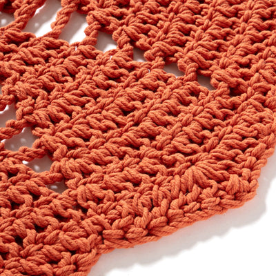 Flower Crochet Rug φ1000 Orange