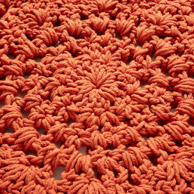 Flower Crochet Rug φ1000 Orange