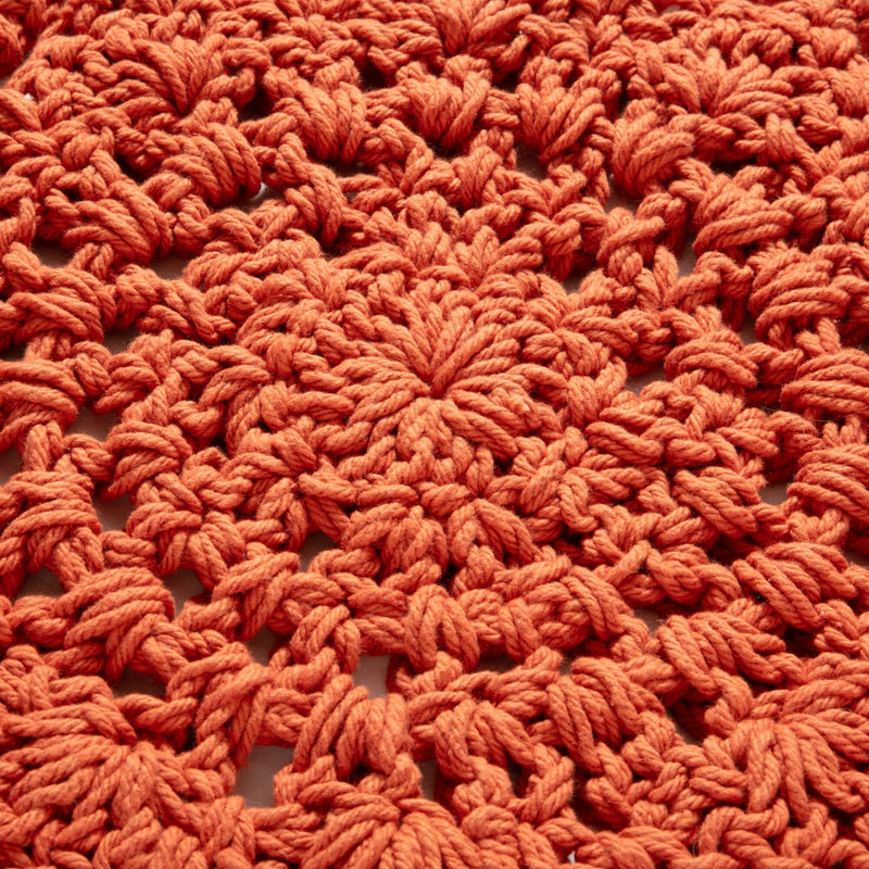 Flower Crochet Rug φ1000 Orange