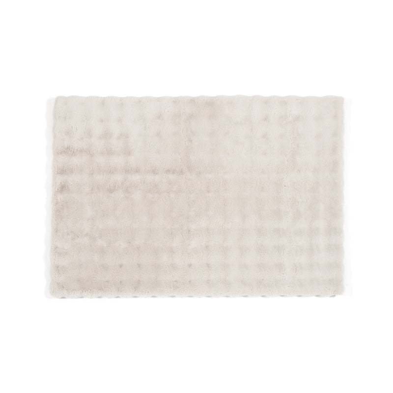 Memory Foam Pocomoko Fur Rug S 1400 x 1000 Gray x Beige