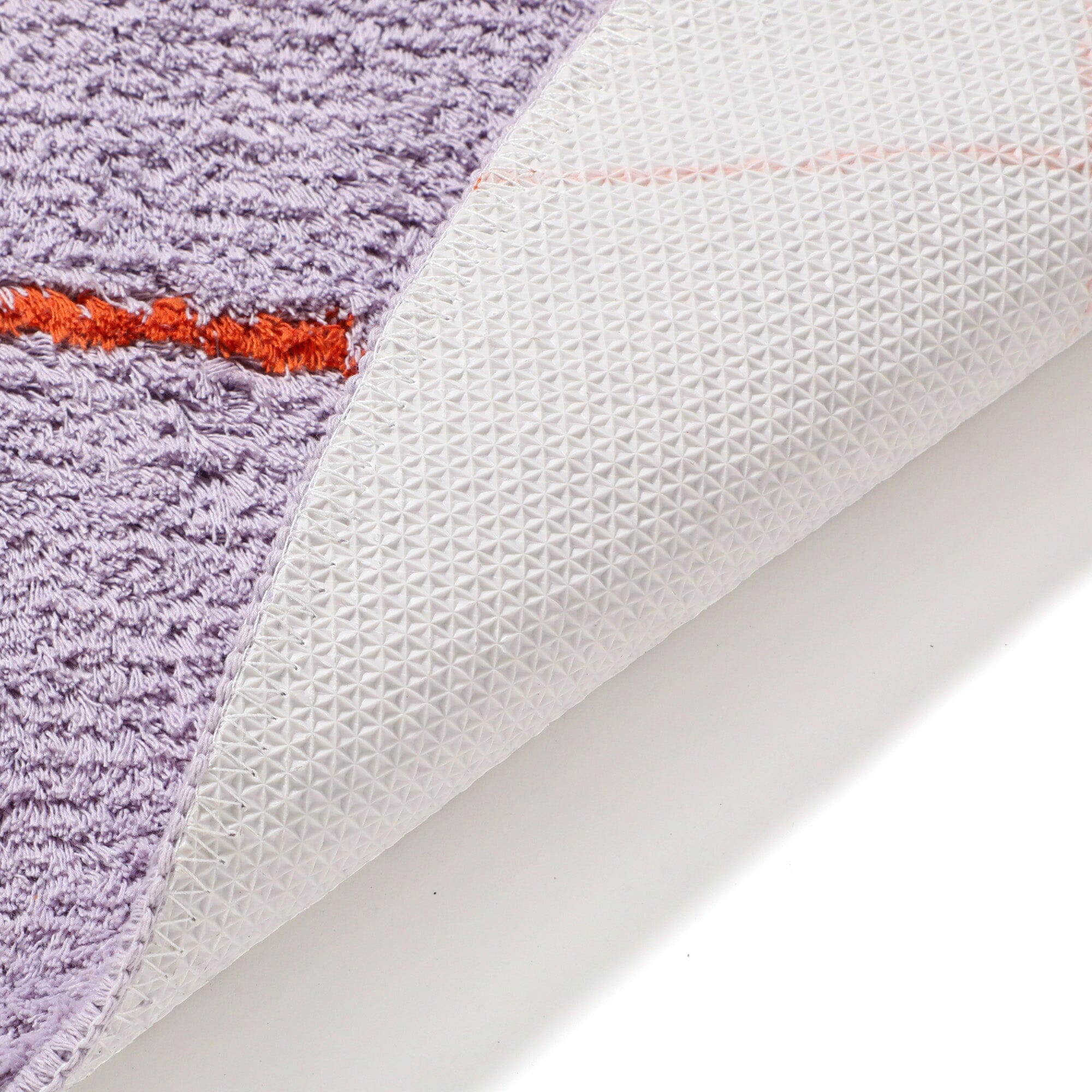Windowpane Rug Round Φ1500 Purple X Orange
