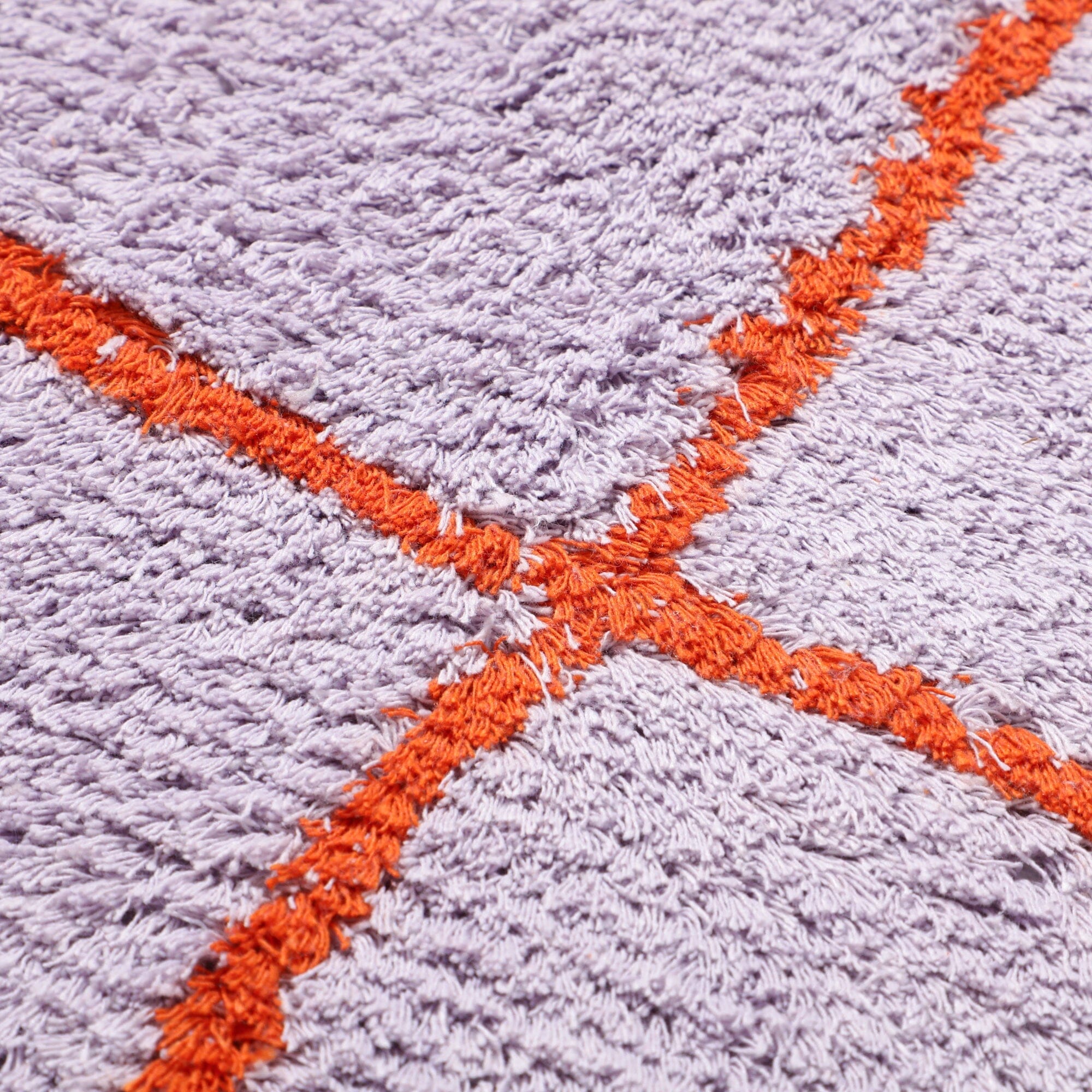 Windowpane Rug Round Φ1500 Purple X Orange