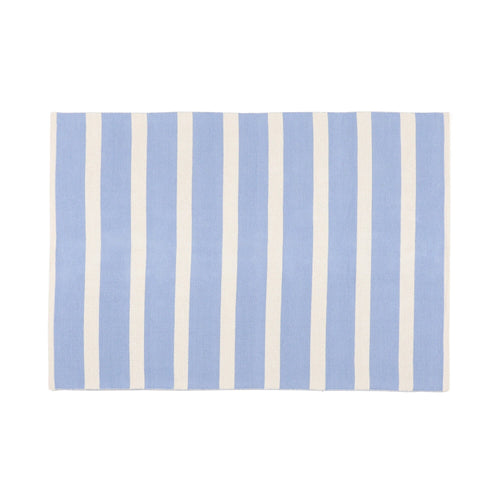Striped Cotton Rug Medium 2000 X 1400 Light Blue X White