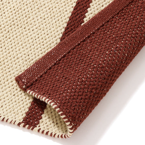 Striped Cotton Rug Medium 2000 X 1400 Yellow X Brown