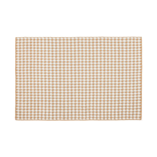 Wool-mix Checkered Rug Medium 2000 x 1400 White x Beige