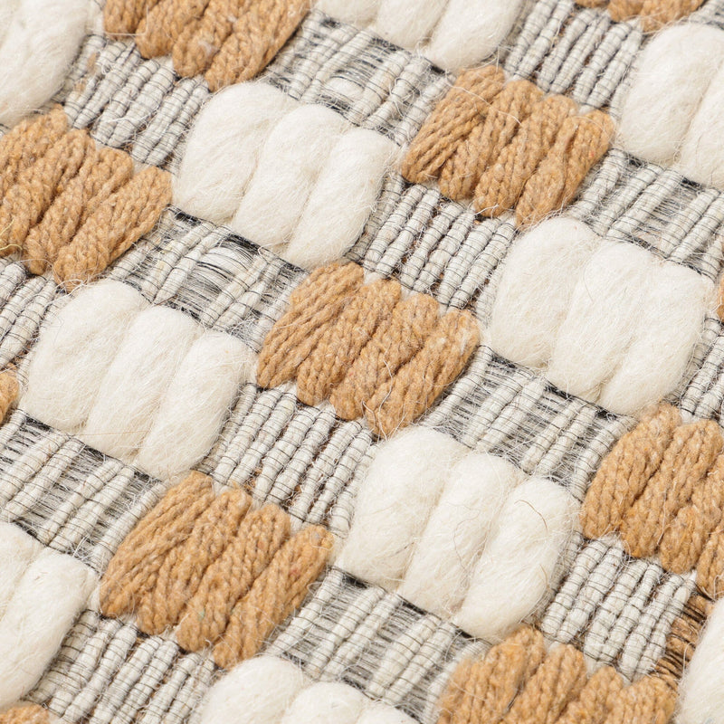 Wool-mix Checkered Rug Medium 2000 x 1400 White x Beige