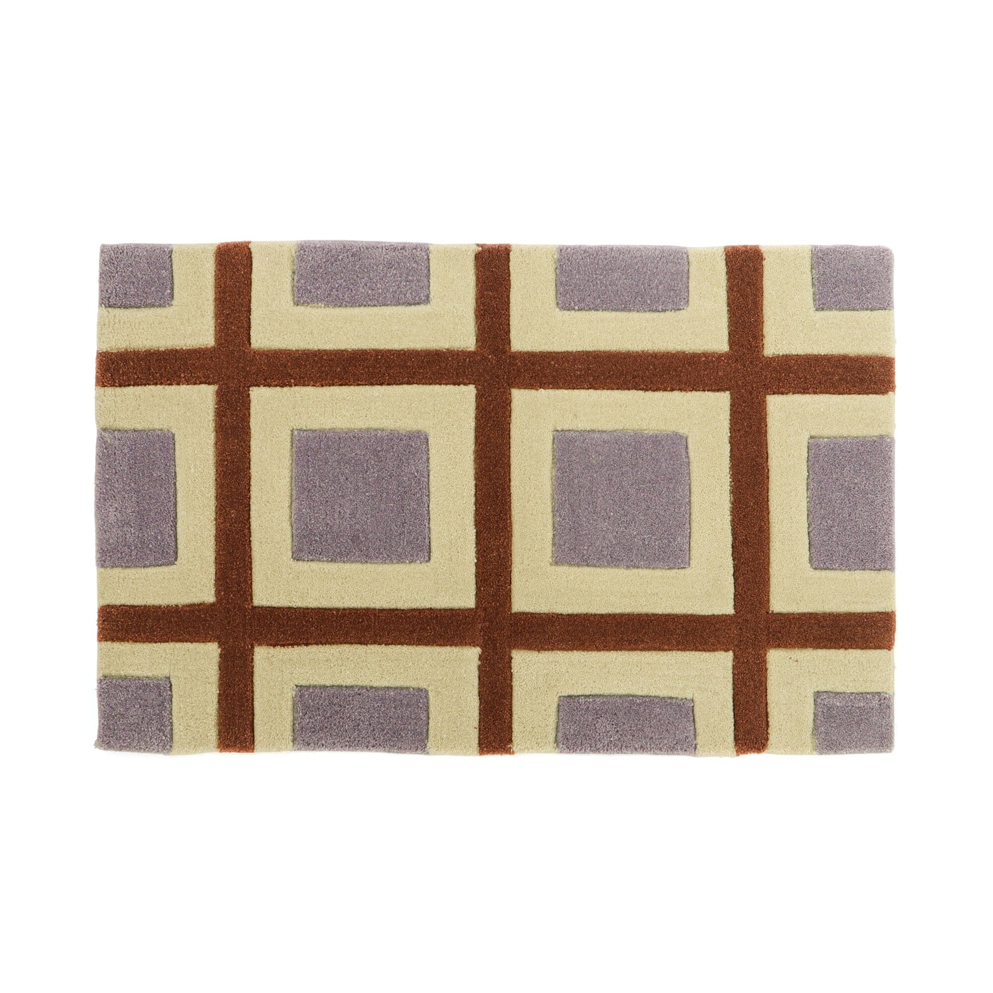 幾何圖案地毯 800X500 紫色 x 棕色