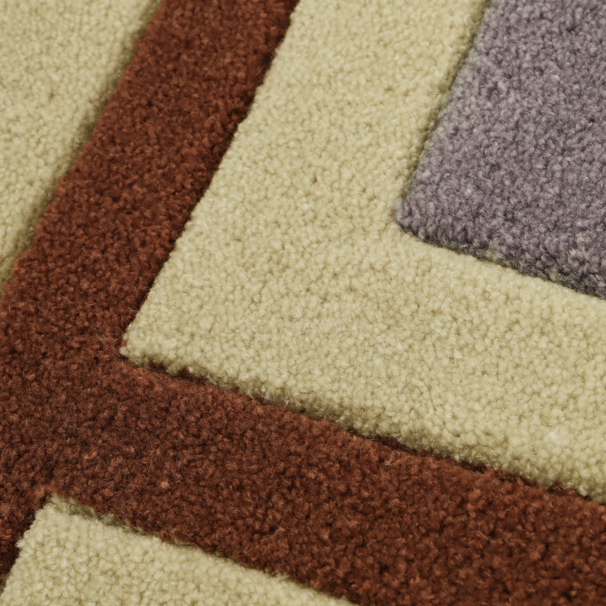 幾何圖案地毯 800X500 紫色 x 棕色