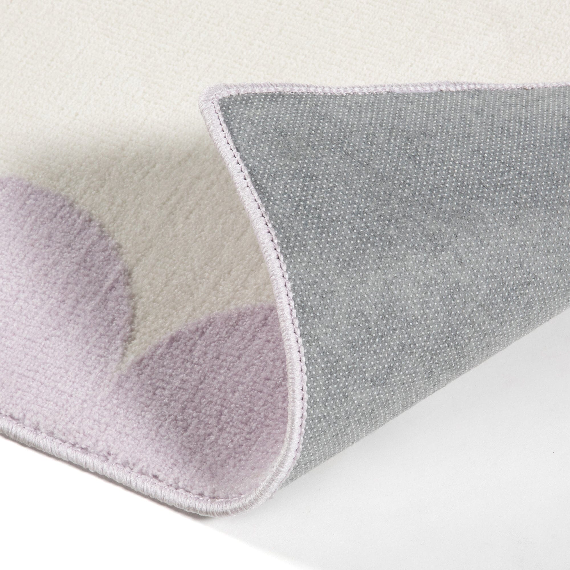 Scallop Frame Rug L Light Purple X Ivory