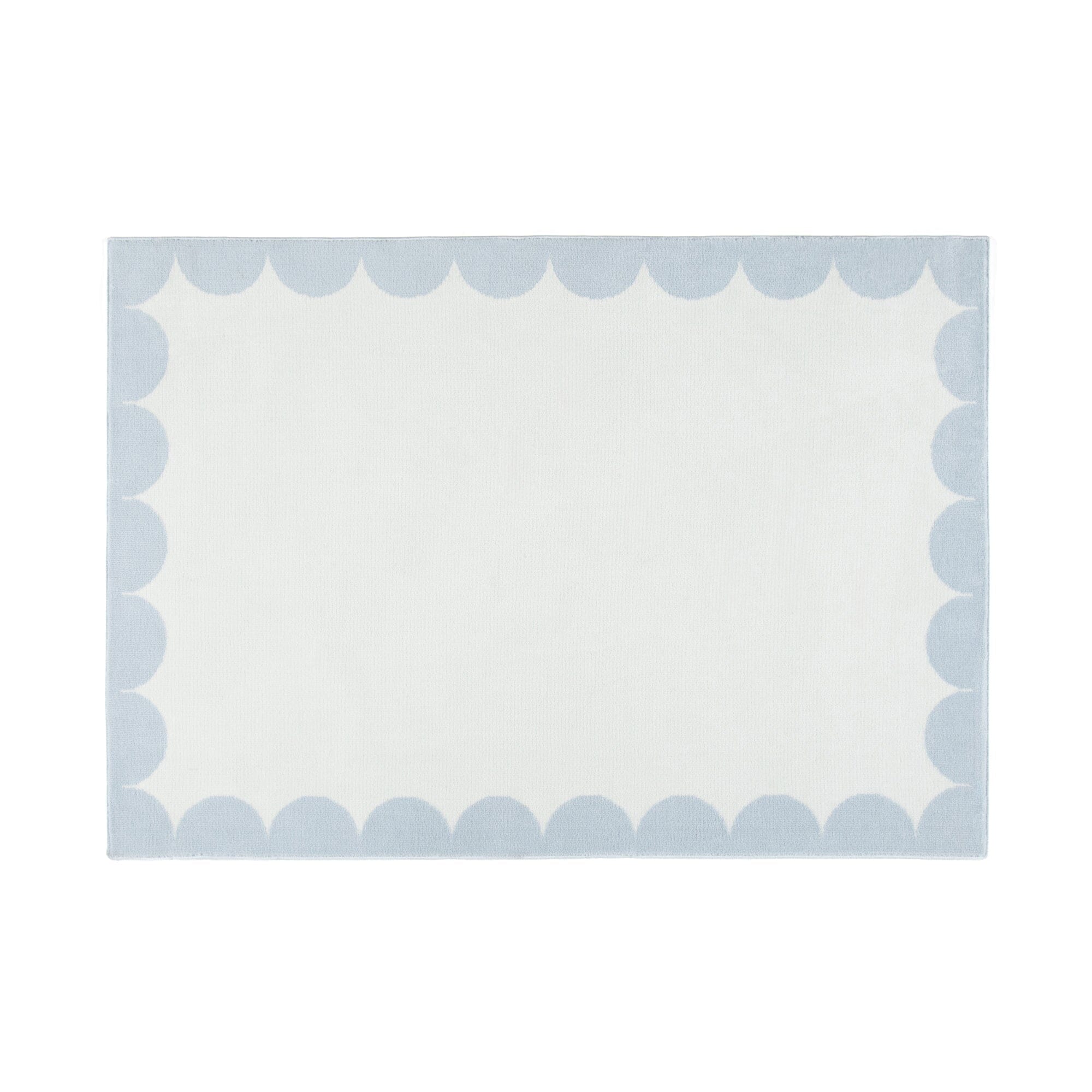 Scallop Frame Rug Medium Light Blue X Light Gray