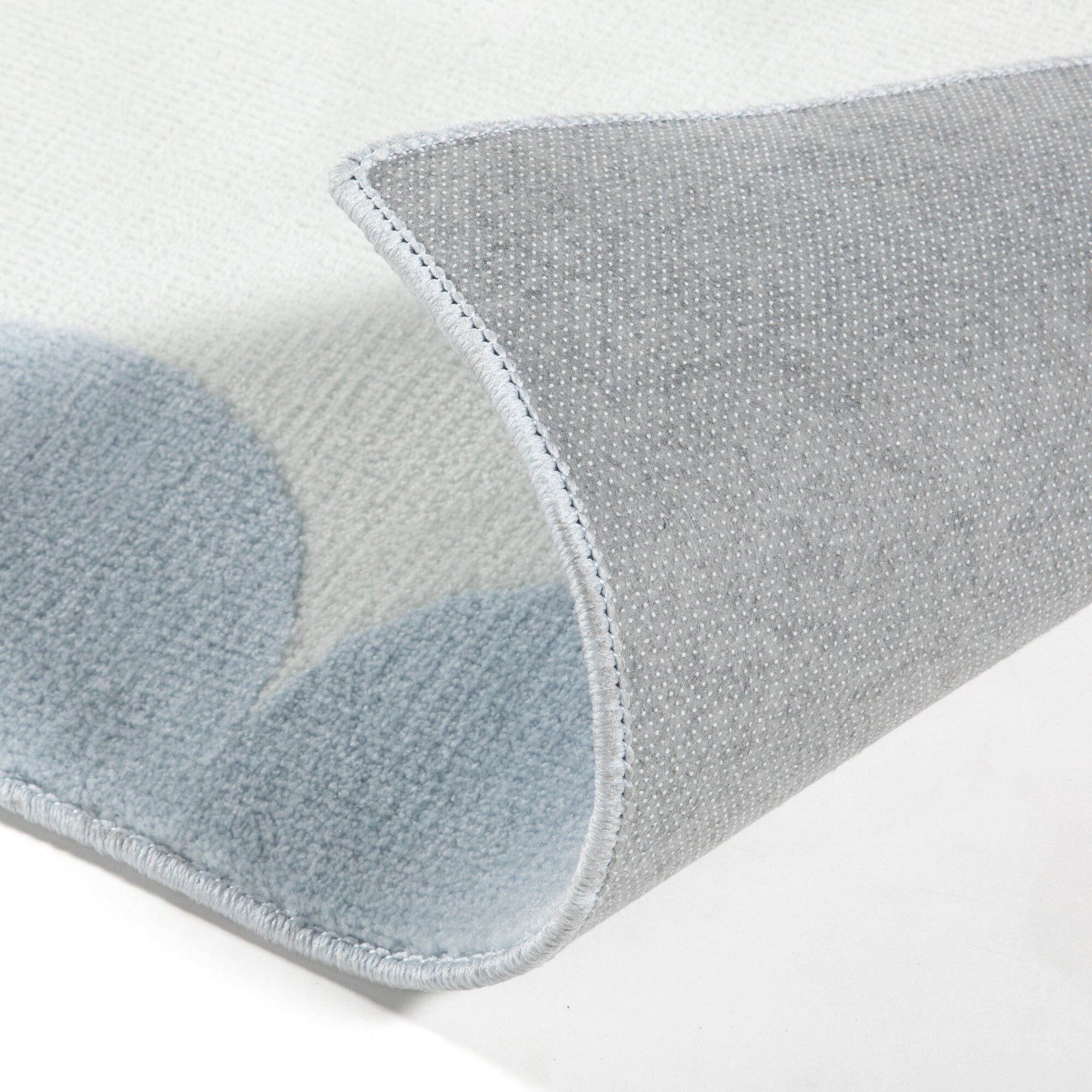Scallop Frame Rug L Light Blue X Light Gray