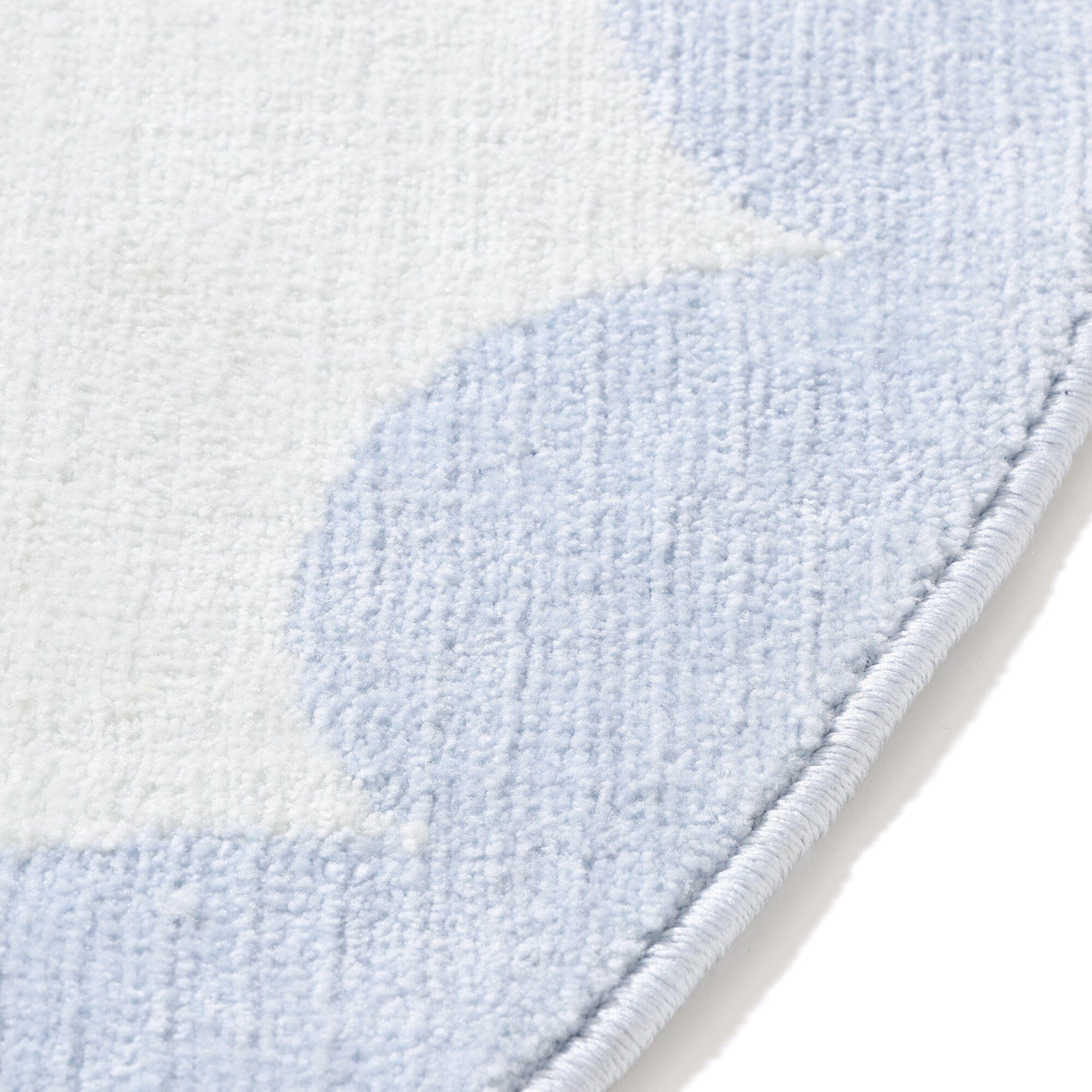 Scallop Frame Rug Φ1500 Light Blue X Light Gray