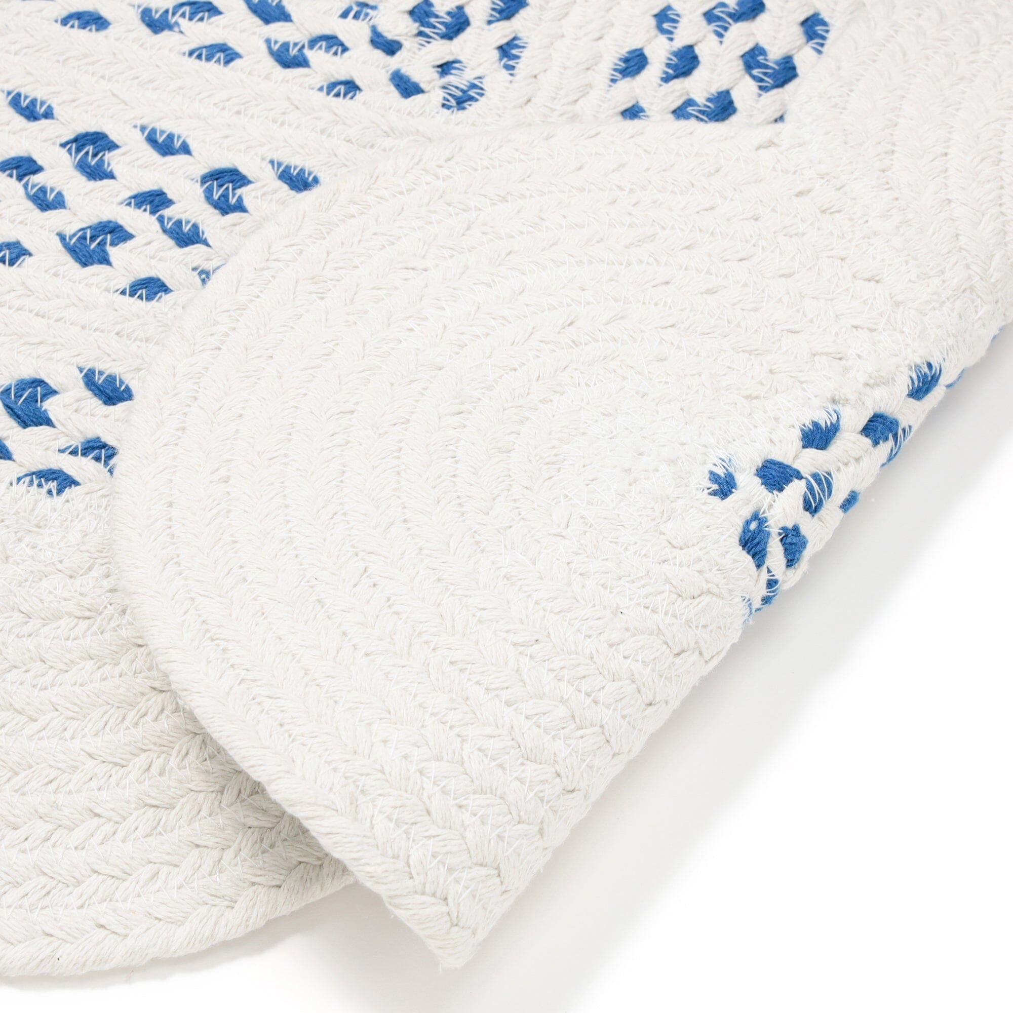 Maris Cotton Rug Small  White x Blue
