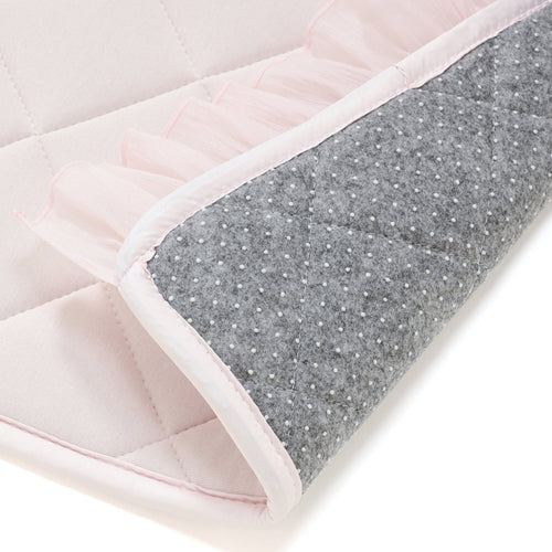 Cool Quilt Rug With Frills Medium Light Pink