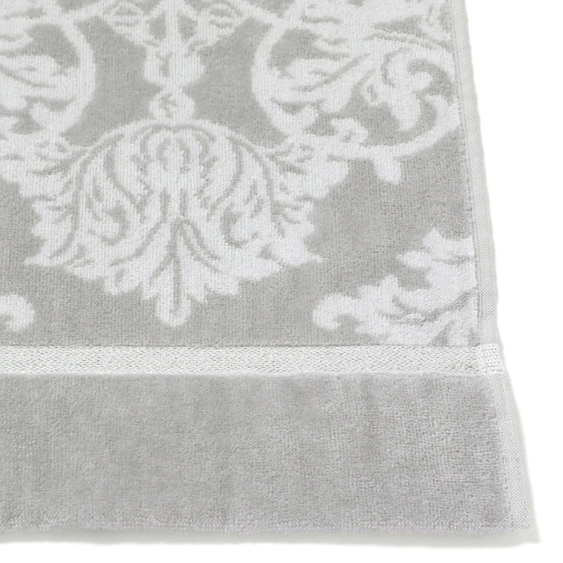 Jacquard Damask Towel Blanket Double Grey