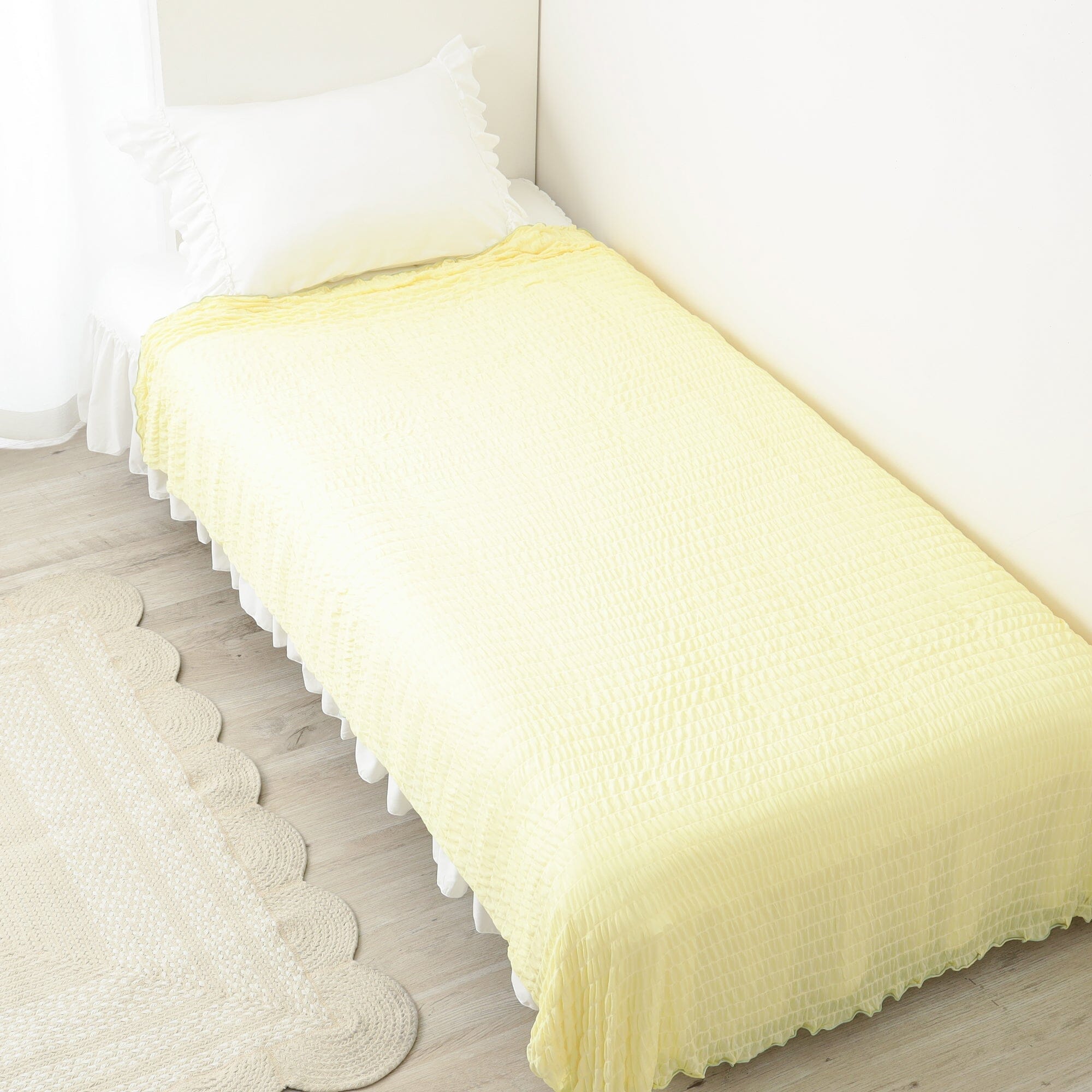 Cool Ripple Blanket Single 1400 X 2000  Yellow X Light Green
