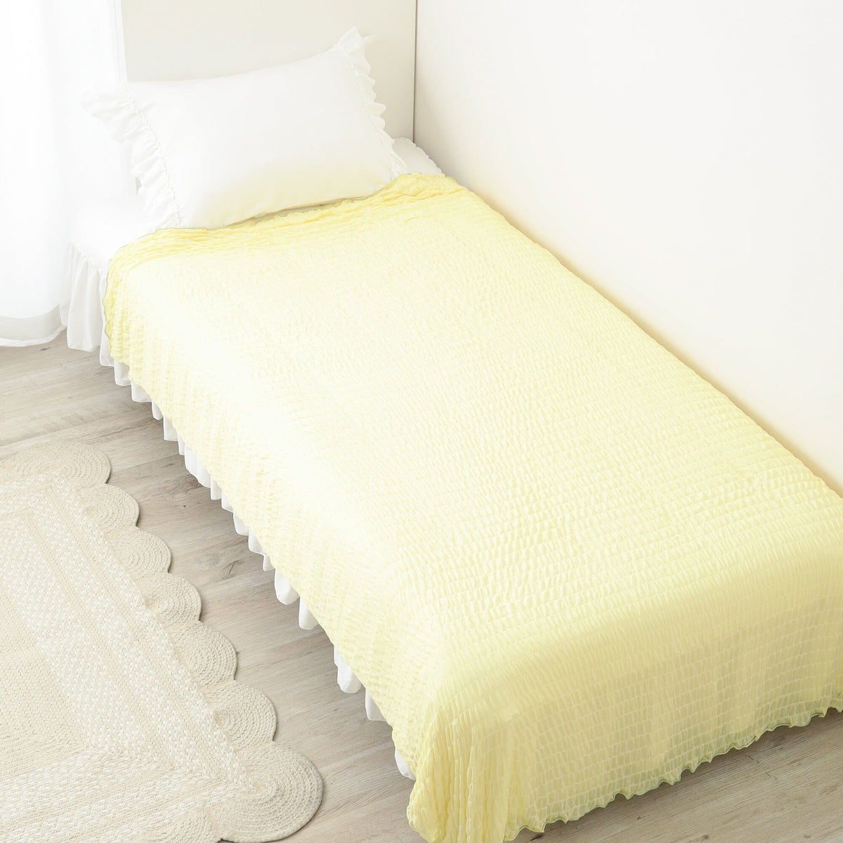 Cool Ripple Blanket Single 1400 X 2000  Yellow X Light Green