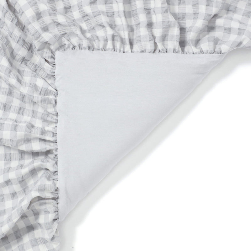 Fuwaro Cooling Quilt Frill Check Single White X Grey