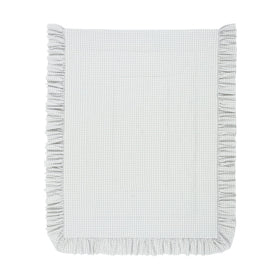Fuwaro Cooling Quilt Frill Check Single White X Grey