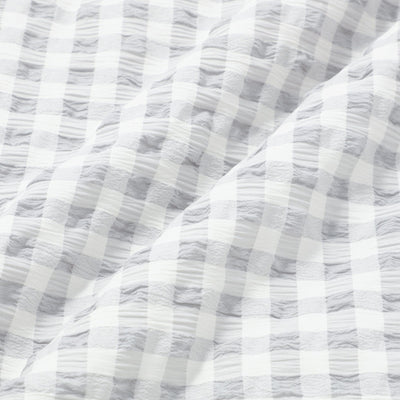 Fuwaro Cooling Quilt Frill Check Double White X Grey