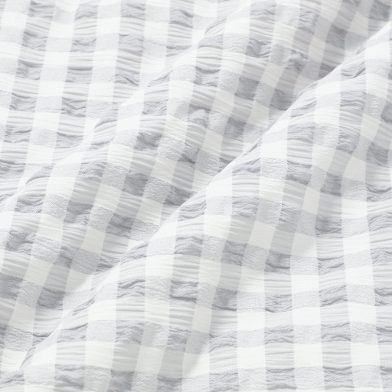 Fuwaro Cooling Quilt Frill Check Double White X Grey