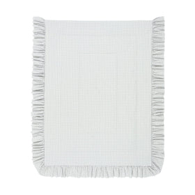 Fuwaro Cooling Quilt Frill Check Double White X Grey
