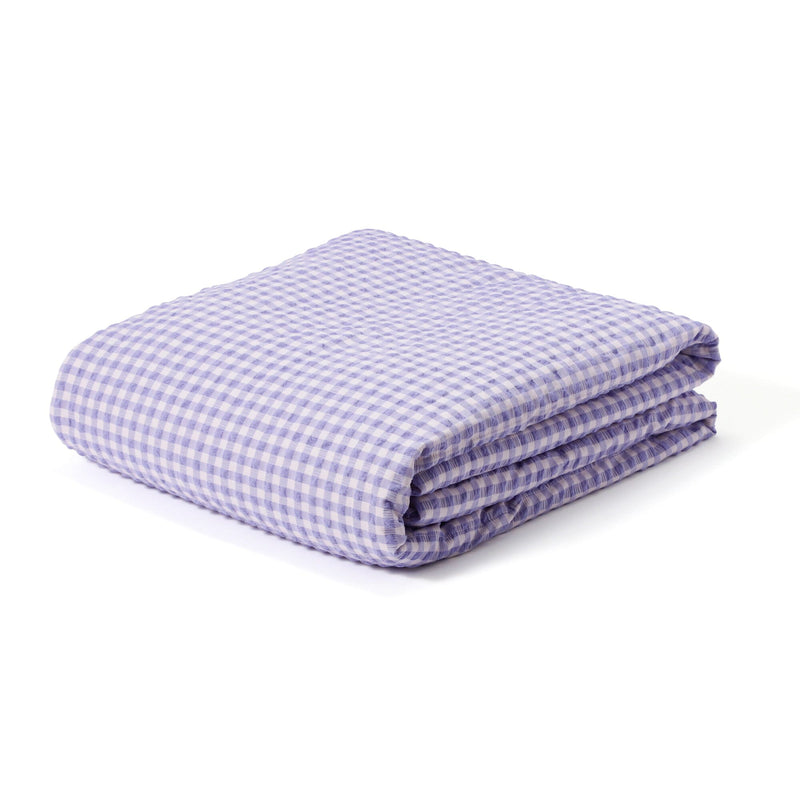 Fuwaro Cooling Quilt Frill Check Double Pink X Purple