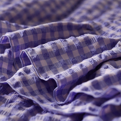 Fuwaro Cooling Quilt Frill Check Double Pink X Purple