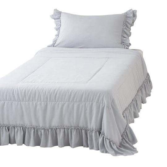 Fuwaro Cooling Quilt Frill Single Grey