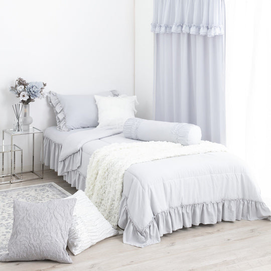 Fuwaro Cooling Quilt Frill Single Grey