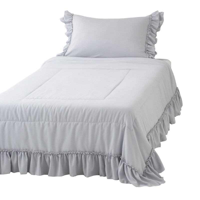 Fuwaro Cooling Quilt  Frill Double Grey
