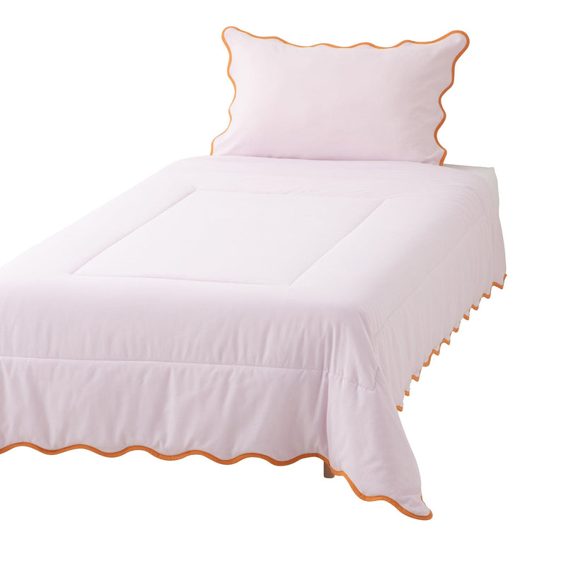 Fuwaro Cooling Quilt Bicolor Wave Single Pink X Orange