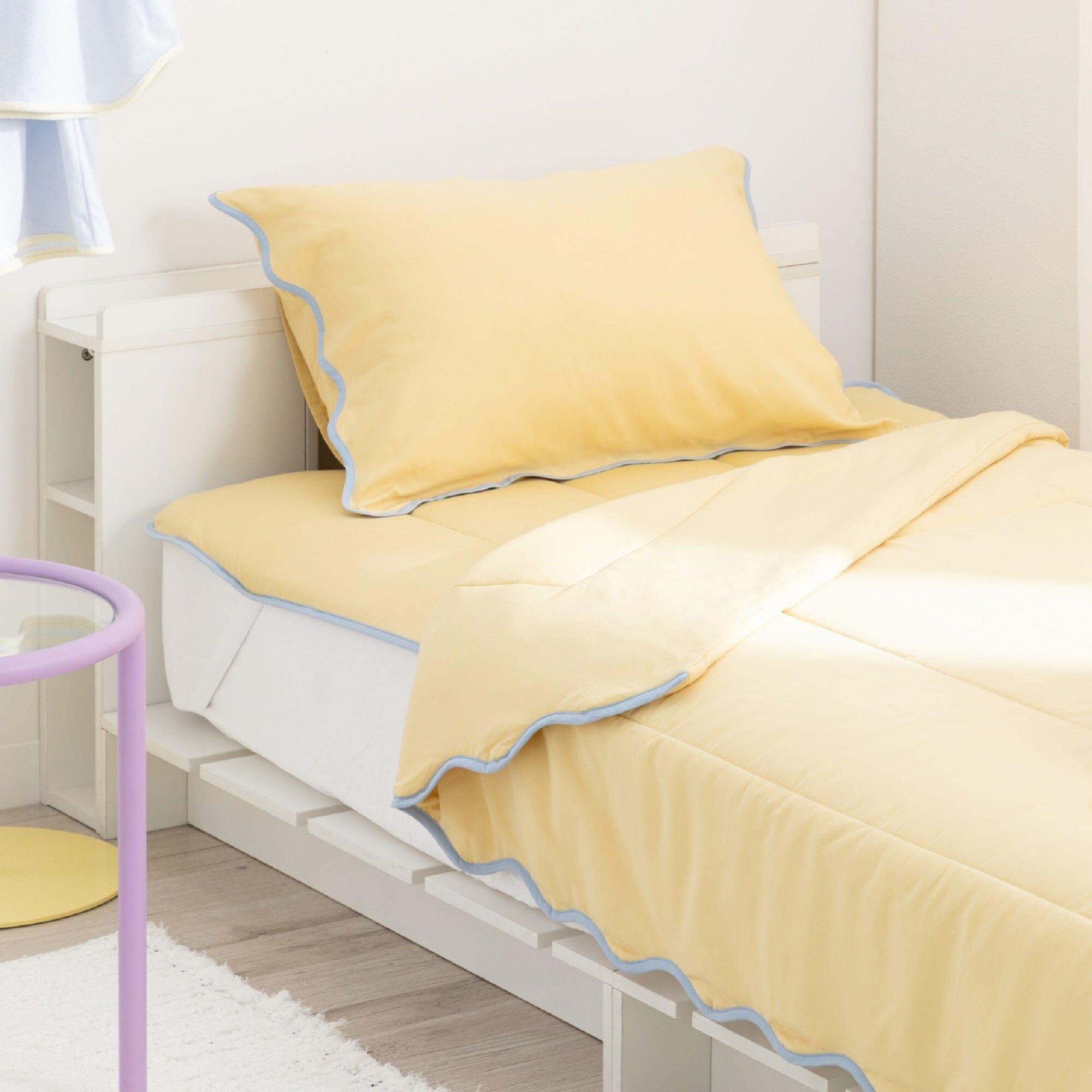 Fuwaro Cooling Quilt Bicolor Wave Double Yellow X Blue