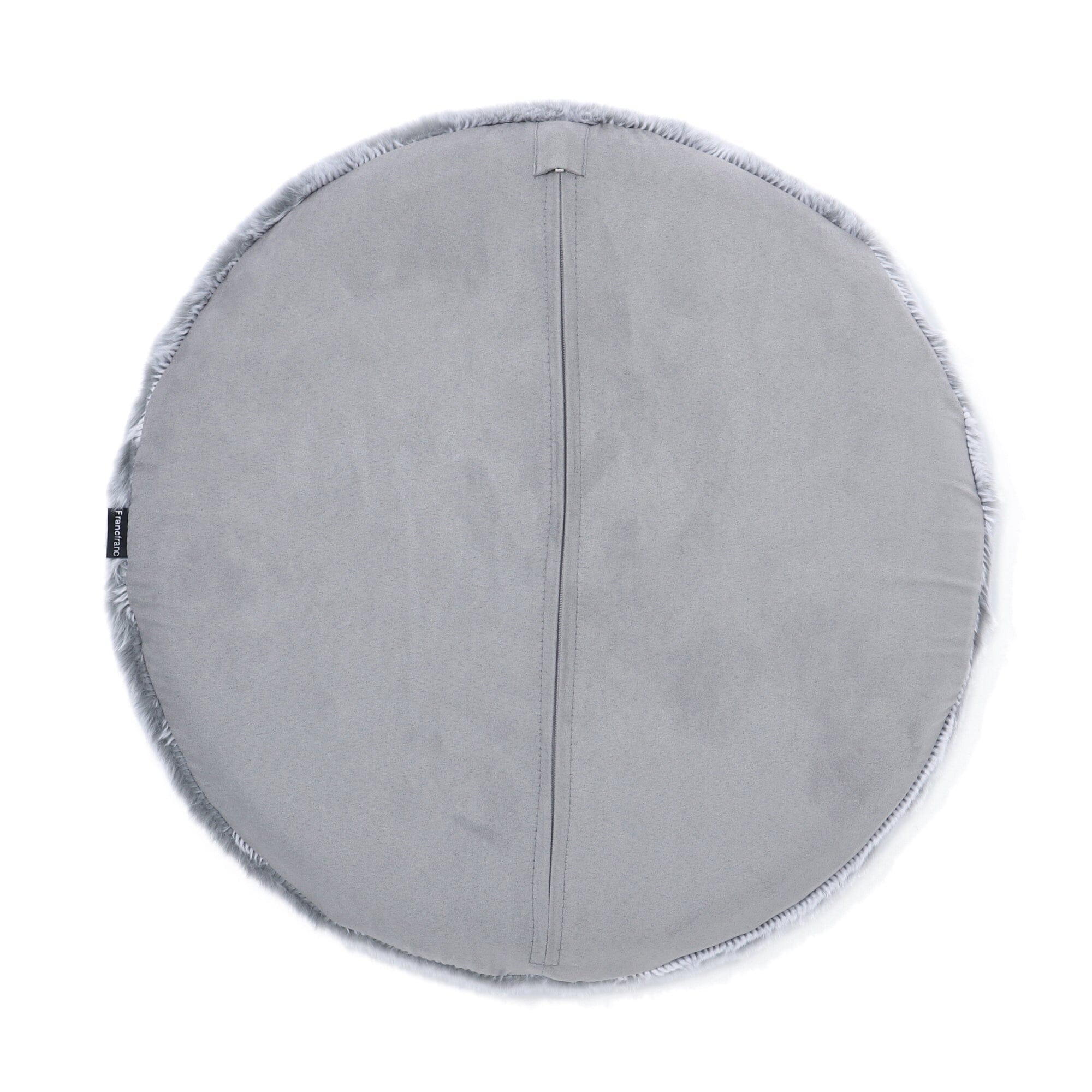 Mixed fur seat cushion φ400 Gray