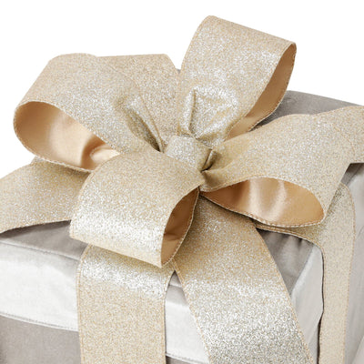 Decorative Box Cushion Light Gray X Gold