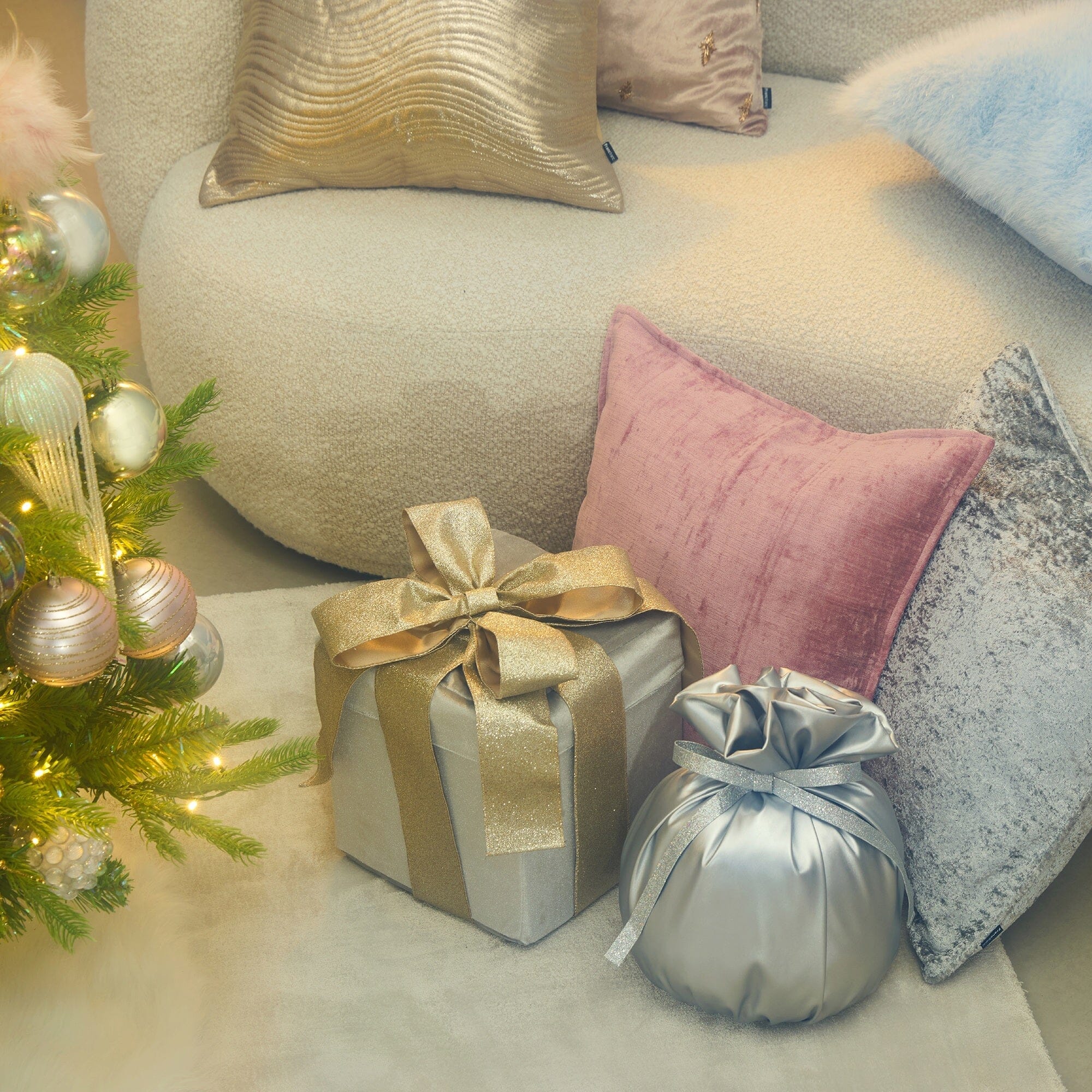 Decorative Bag Cushion Silver X Silver