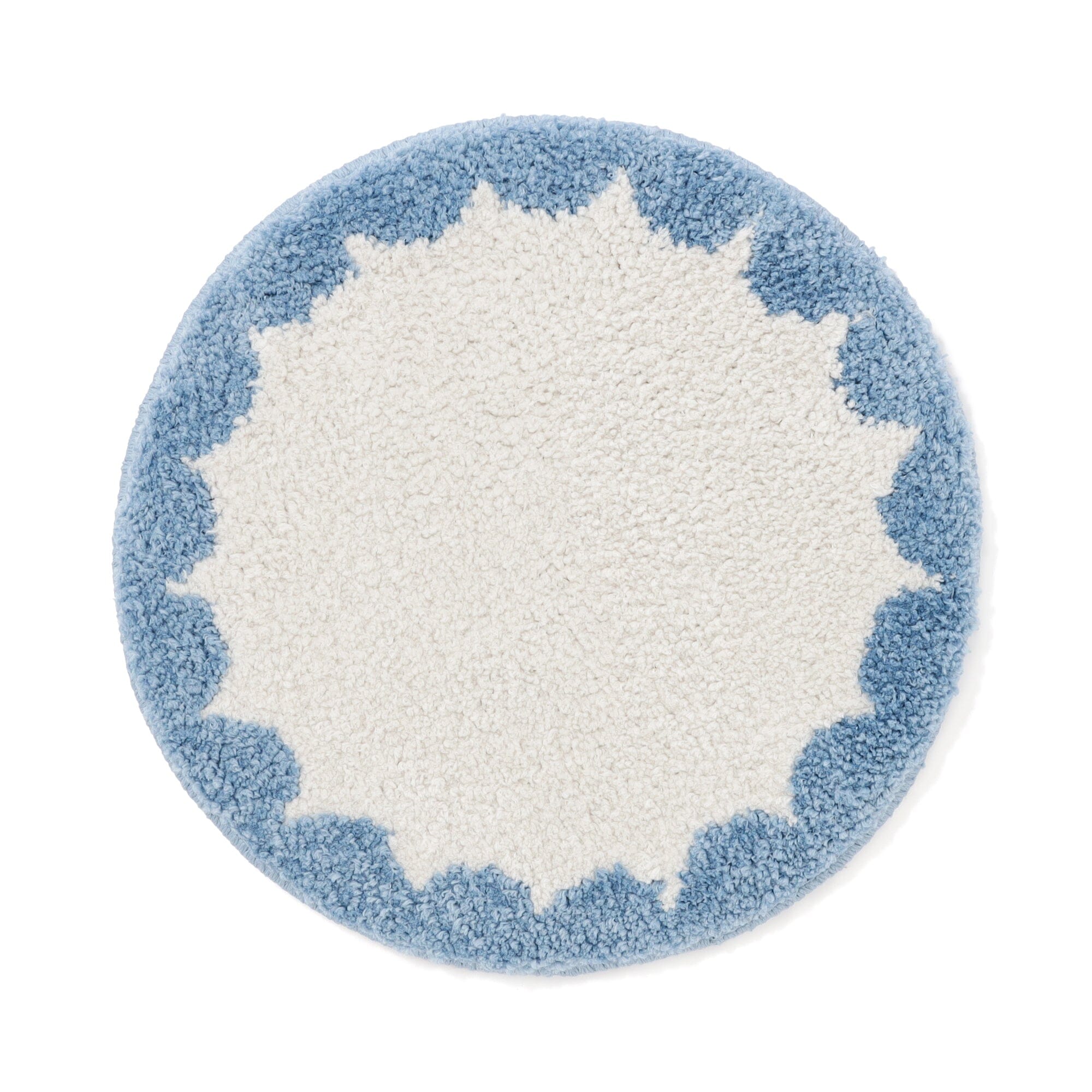 Scallop Frame Chair Pad Φ360 Light Blue X Light Gray