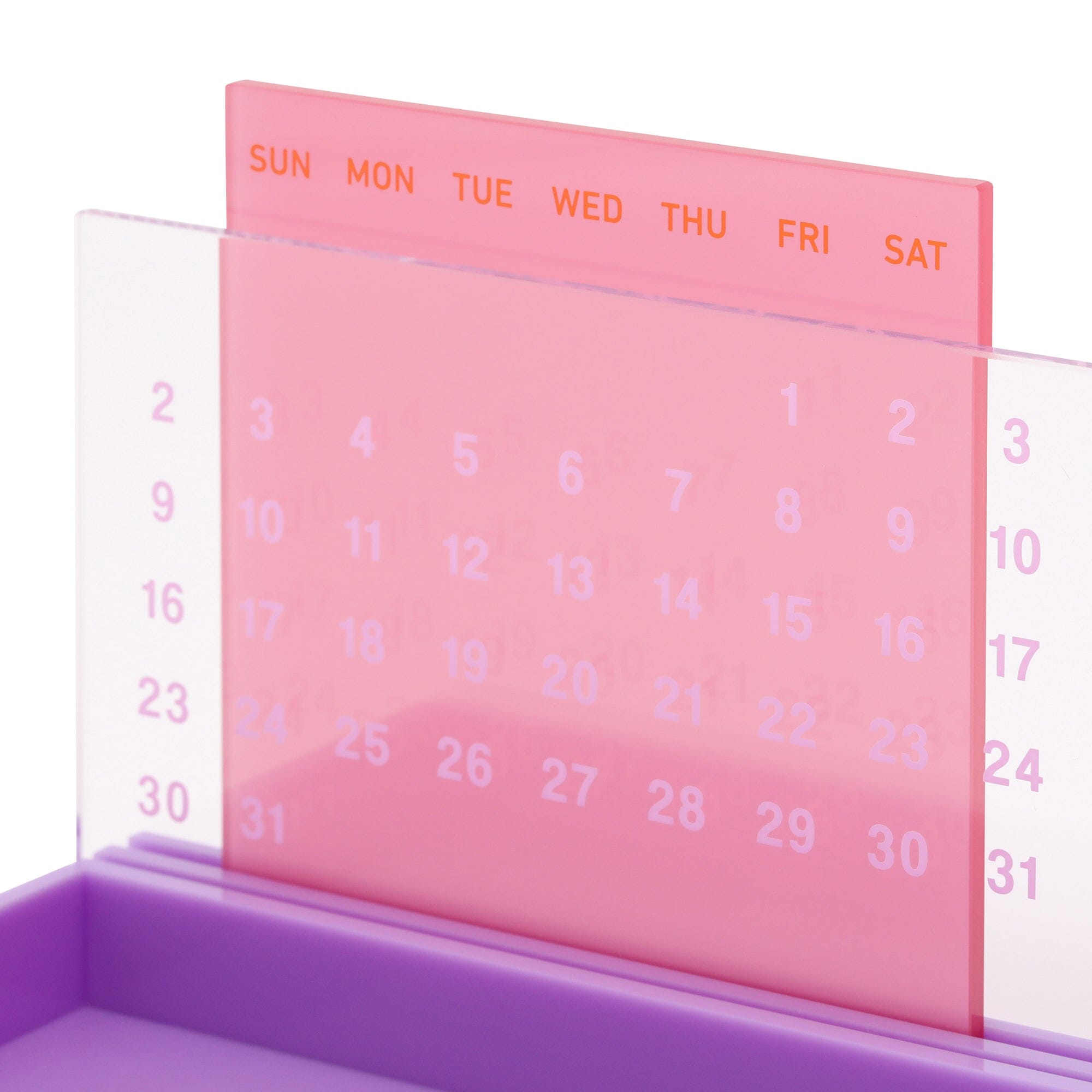 Acrylic Pen Tray Calendar Pink X Purple