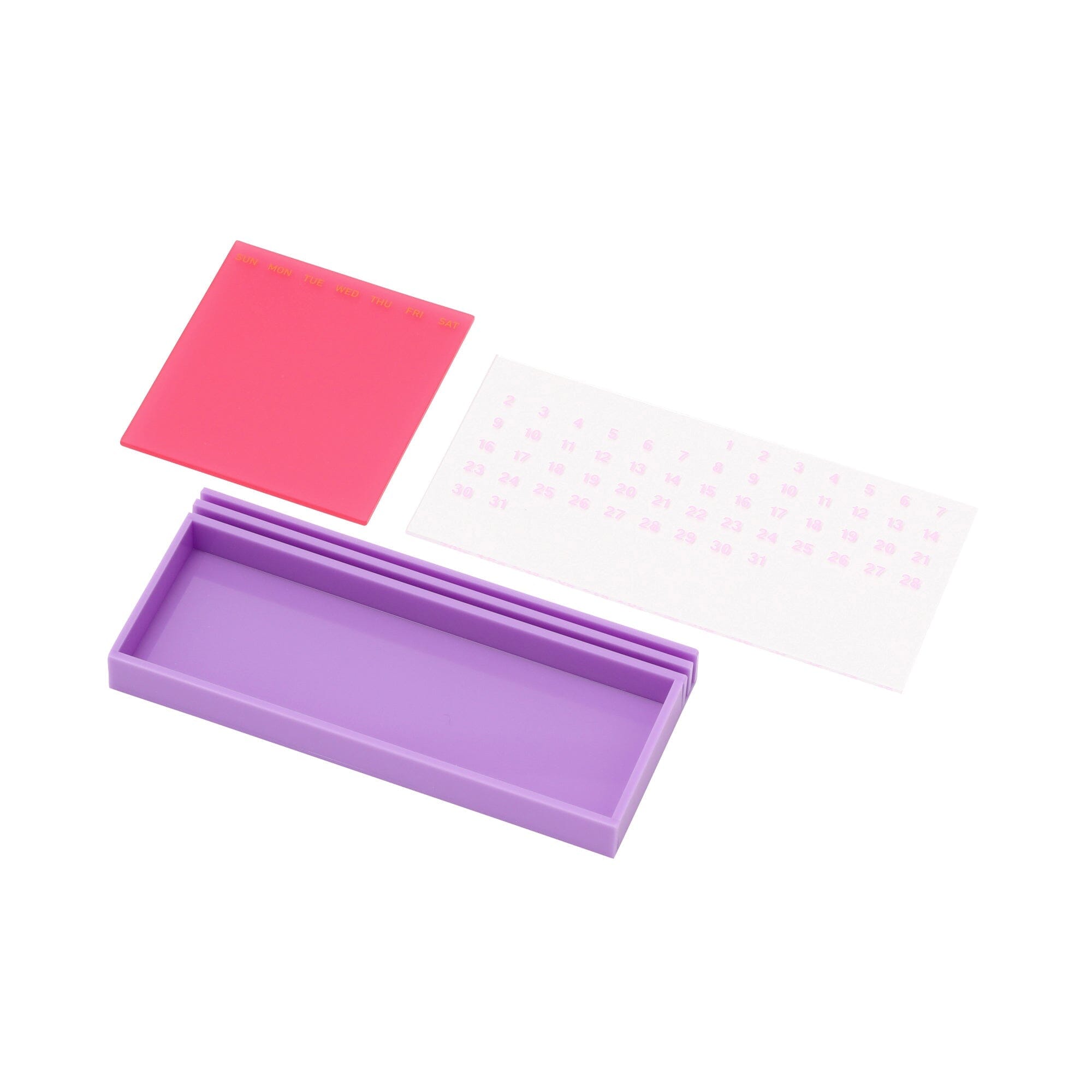 Acrylic Pen Tray Calendar Pink X Purple