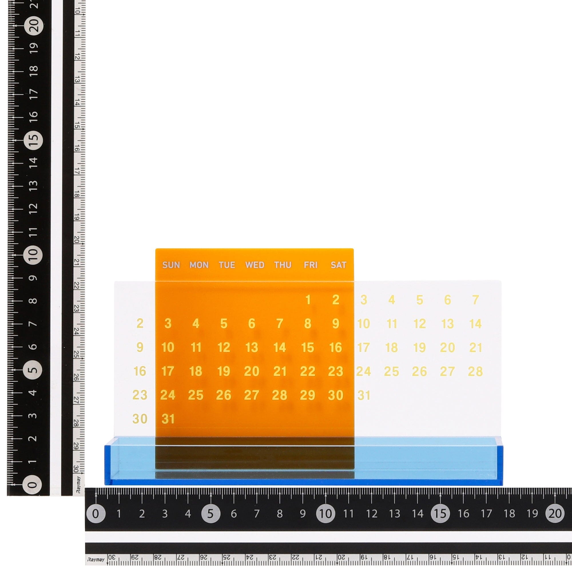 Acrylic Pen Tray Calendar Yellow X Light Blue