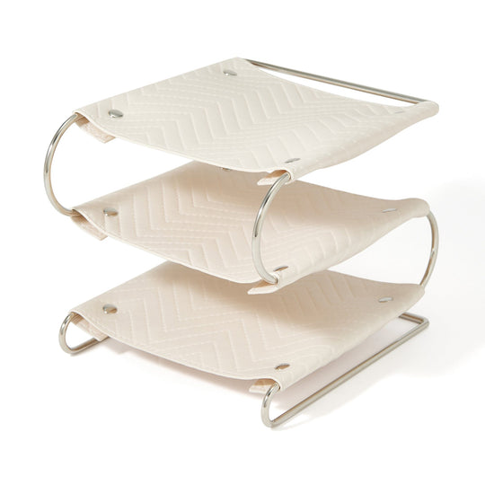 Quilting 3-Tier Tray Ivory
