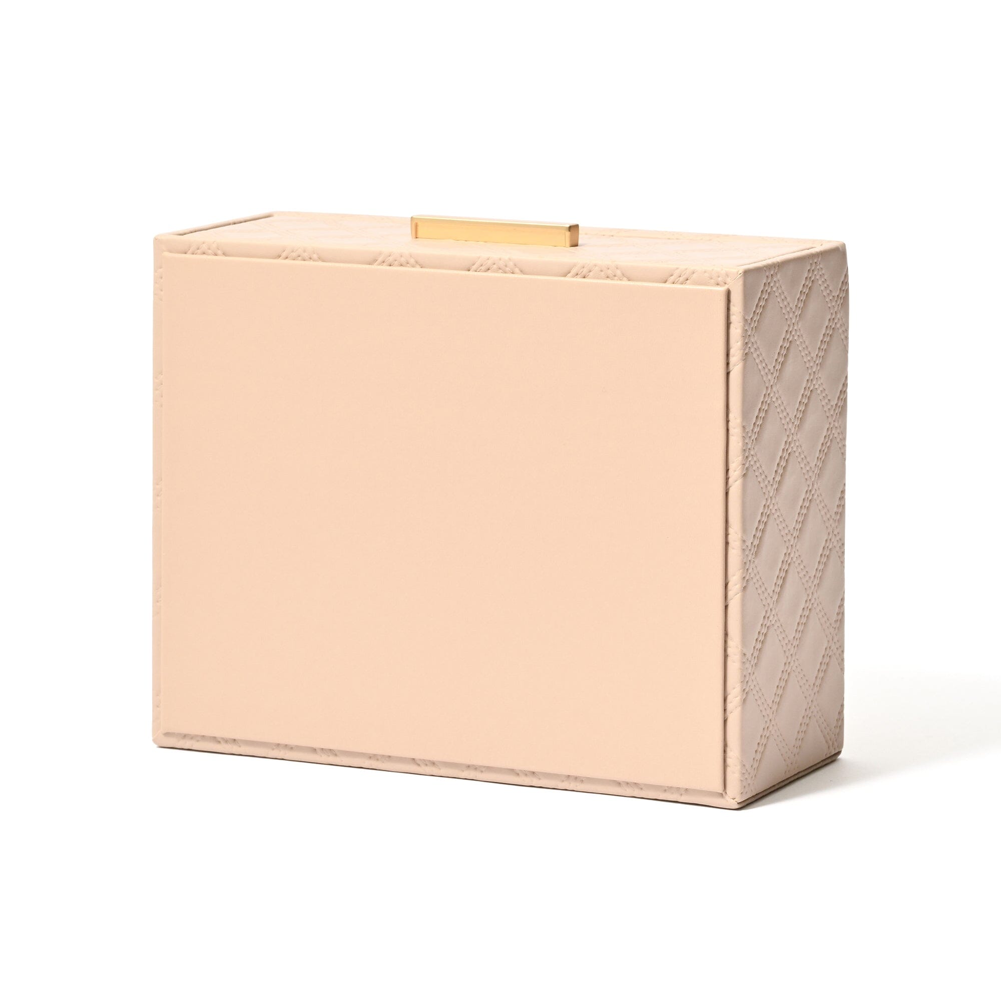 Check Stitch Stationery Box Medium Beige