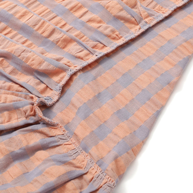 Frill Check Table Cloth 1800 X 1300 Orange X Purple