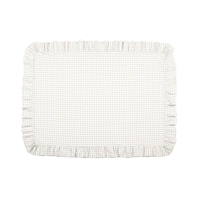 Frill Check Table Cloth 1800 X 1300 White X Beige