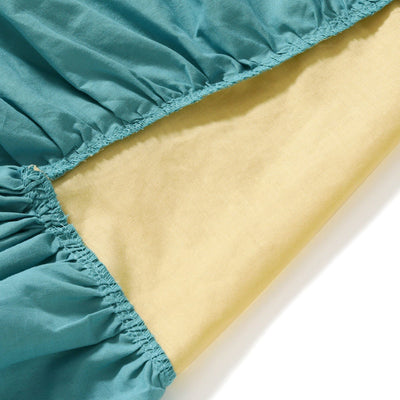BICOLOR FRILL TABLE CLOTH 1300 x 1800 YELLOW x BLUE